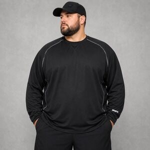 Worth Shirt Men 2XL Black Baseball Training Pullover Jersey Athletic Performance